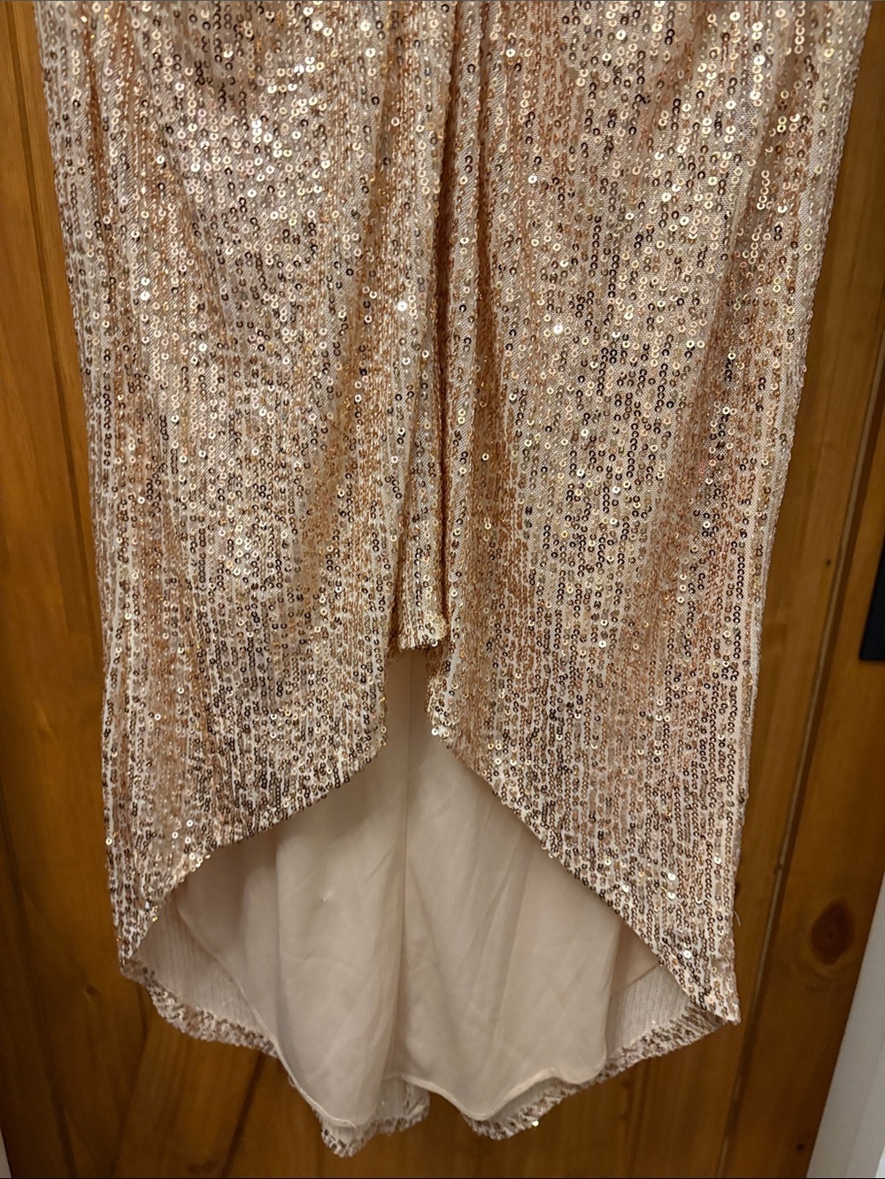 Mac Douggal 26549 Rose Sequined High Low Front Twist MIDI Size 6 NWT - Picture 2 of 10